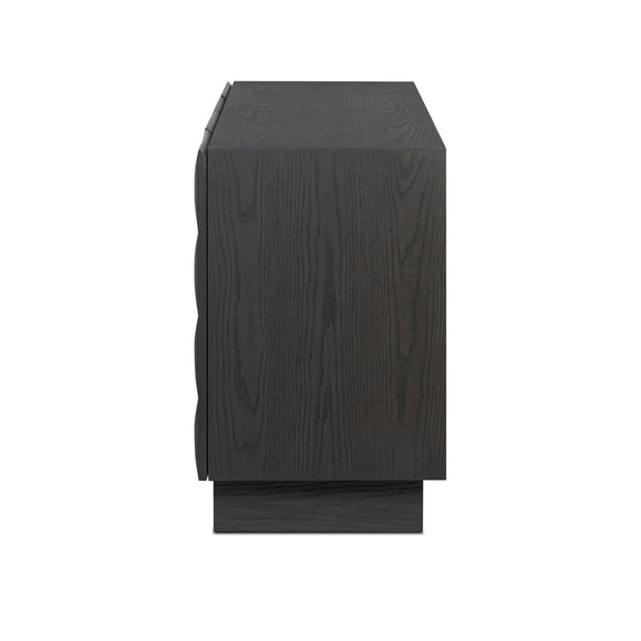 Swell Media Console - Dry Black Oak Veneer