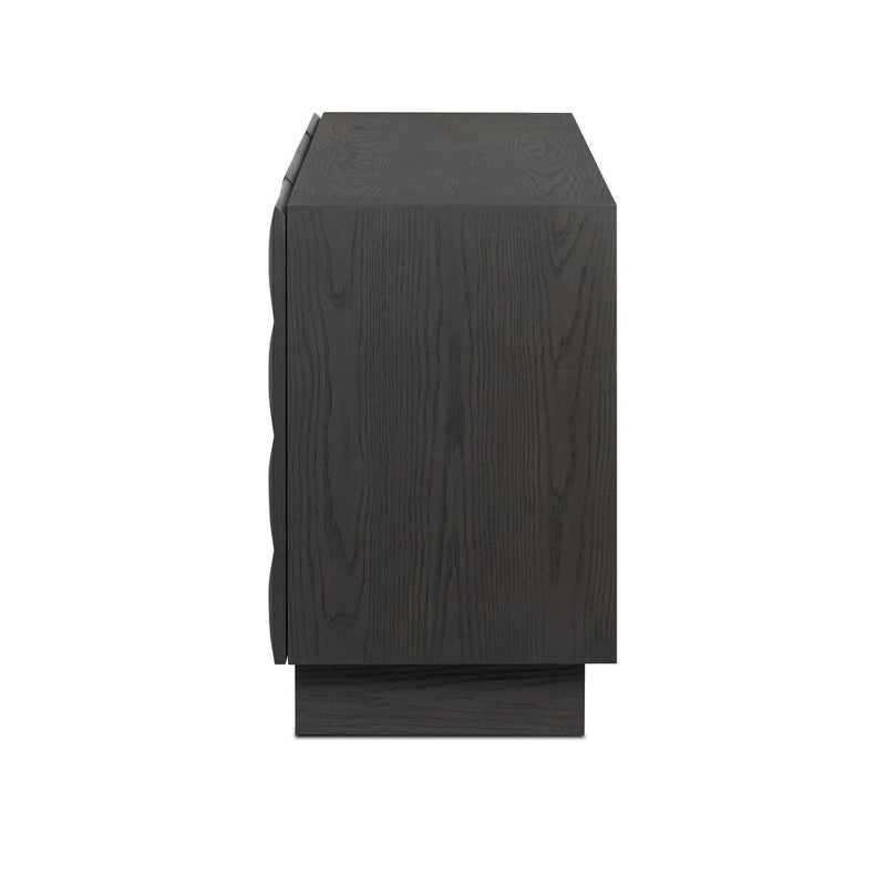 Swell Media Console - Dry Black Oak Veneer