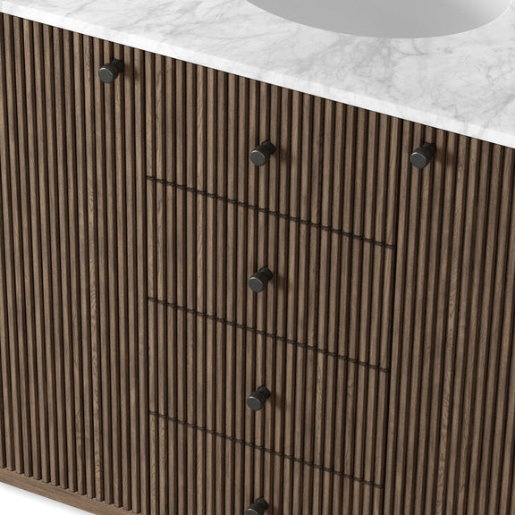 Malden Single Wide Vanity - Satin Espresso Oak Veneer