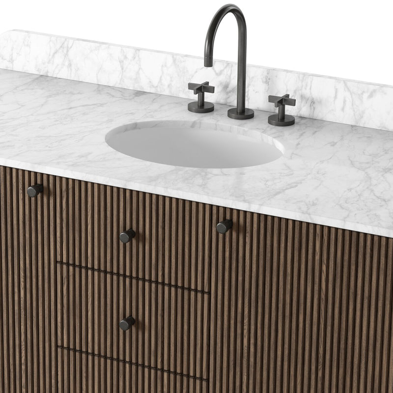 Malden Single Wide Vanity - Satin Espresso Oak Veneer