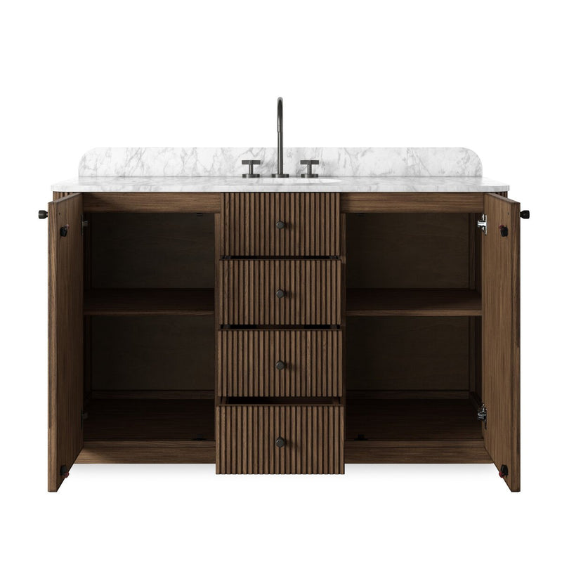 Malden Single Wide Vanity - Satin Espresso Oak Veneer
