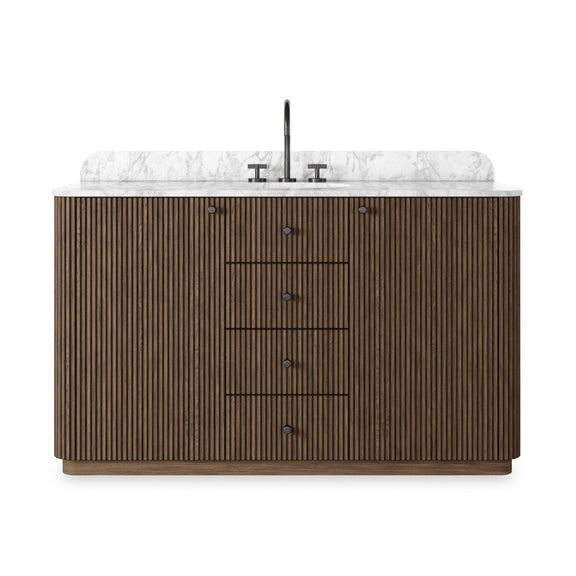 Malden Single Wide Vanity - Satin Espresso Oak Veneer