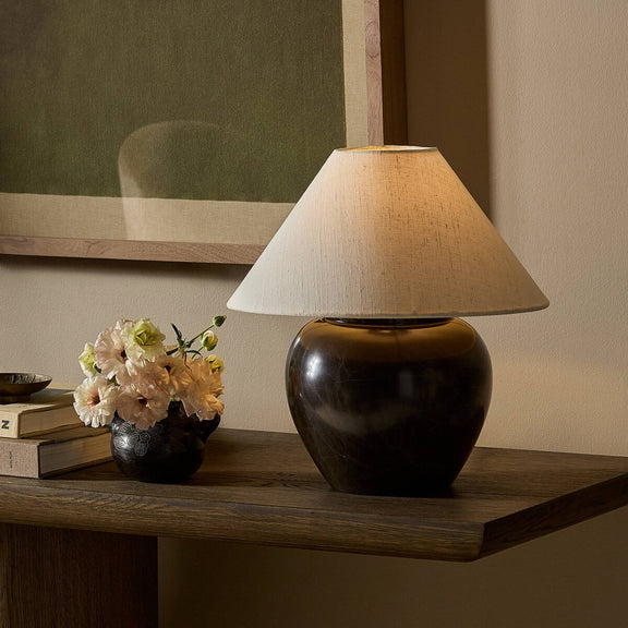 Denver Table Lamp - Brown Italian Marble