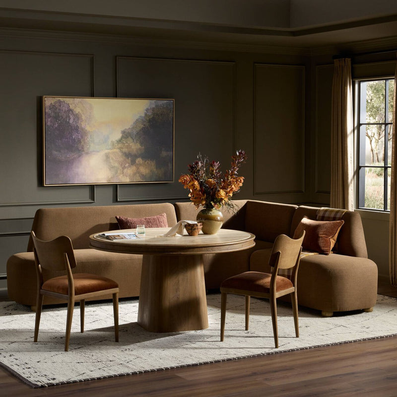Clemence Dining Banquette L-Shape - Crypton Nomad Mushroom