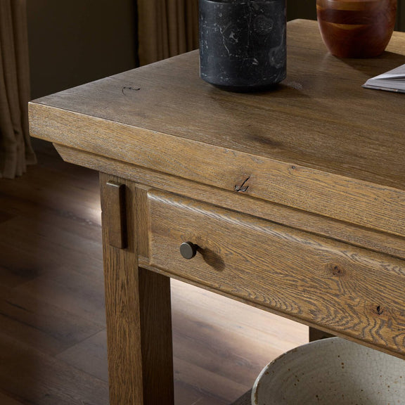 Tobiah Kitchen Island - Brown Oak Veneer