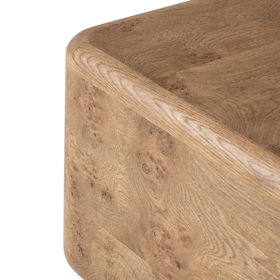 Talessi Square Coffee Table - Wheat Medium Burl Oak