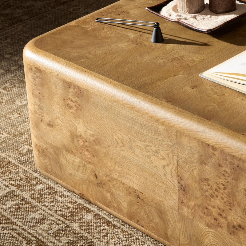 Talessi Square Coffee Table - Wheat Medium Burl Oak