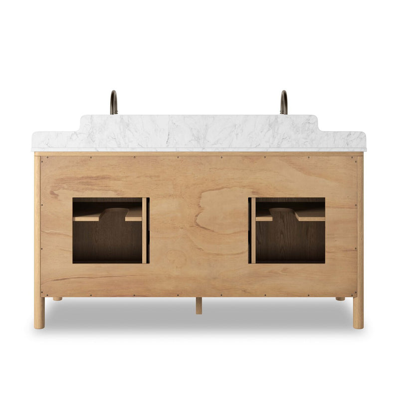 Porter Double Vanity - Satin Light Wash Oak Veneer