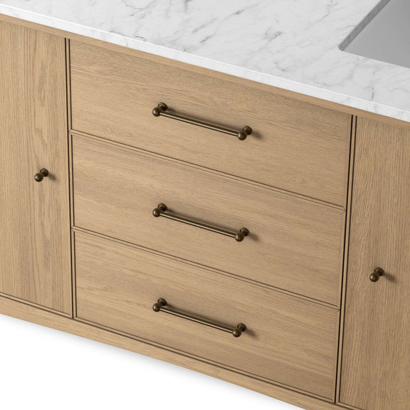 Porter Double Vanity - Satin Light Wash Oak Veneer