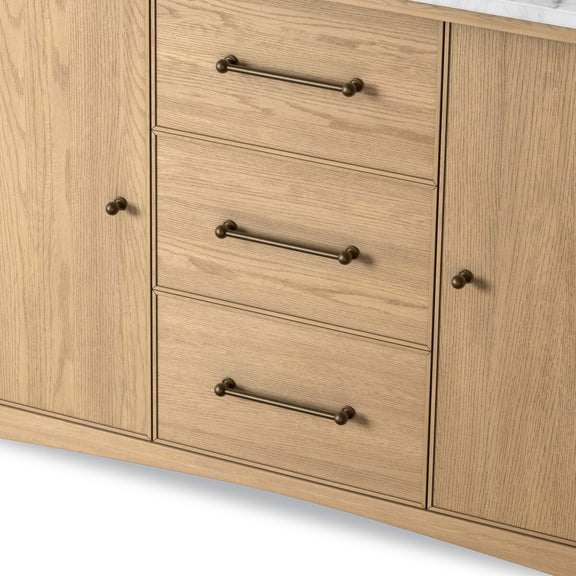 Porter Single Wide Vanity - Satin Light Wash Oak Veneer