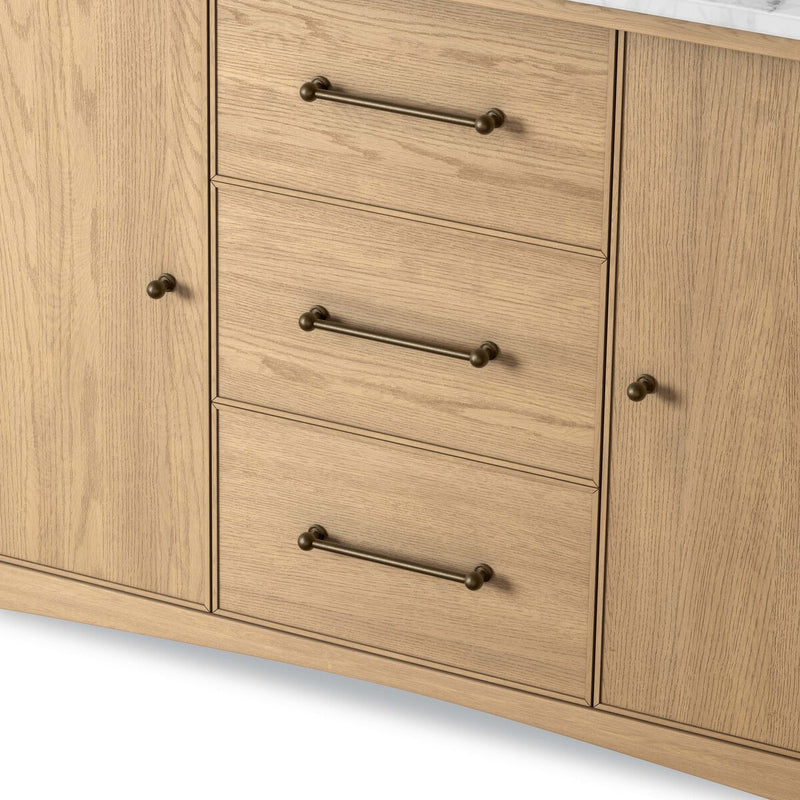 Porter Single Wide Vanity - Satin Light Wash Oak Veneer