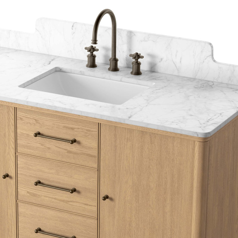 Porter Single Wide Vanity - Satin Light Wash Oak Veneer