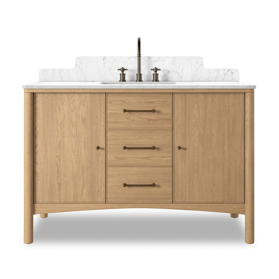 Porter Single Wide Vanity - Satin Light Wash Oak Veneer