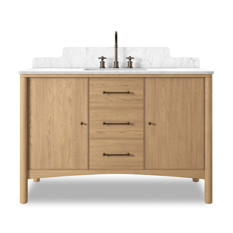 Porter Single Wide Vanity - Satin Light Wash Oak Veneer