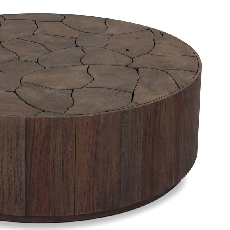 Ridge Outdoor Coffee Table - Stained Saddle Brown-teak Root