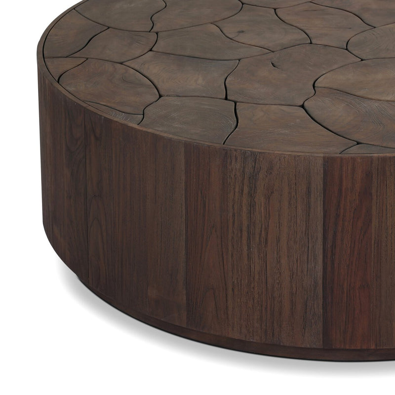 Ridge Outdoor Coffee Table - Stained Saddle Brown-teak Root
