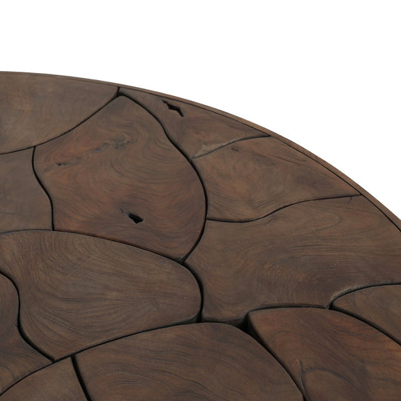 Ridge Outdoor Coffee Table - Stained Saddle Brown-teak Root