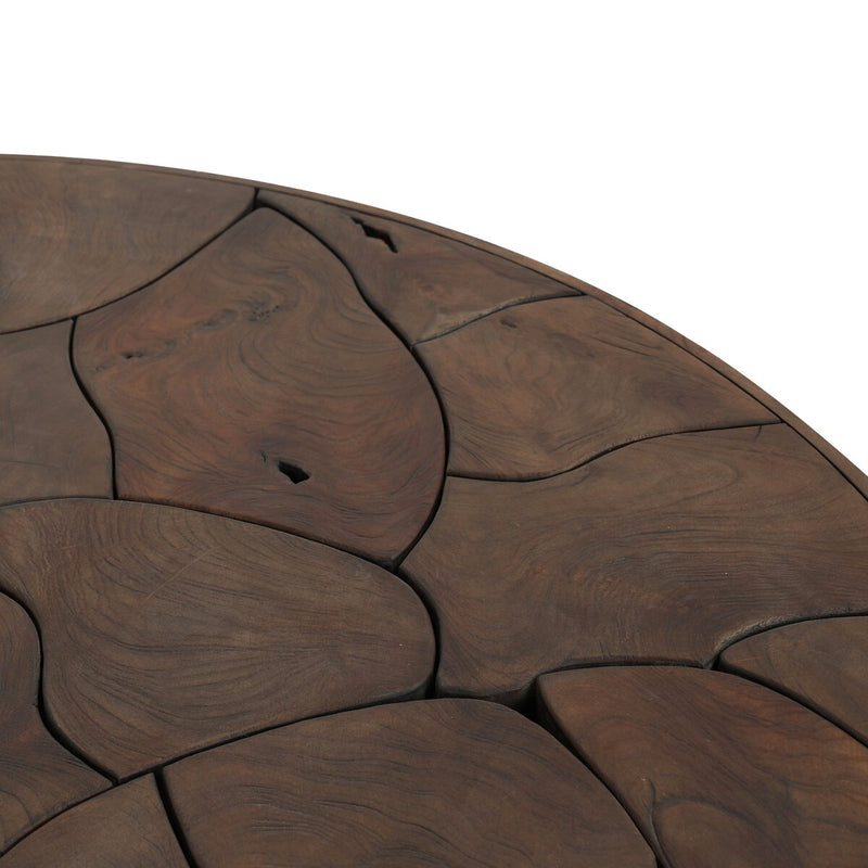 Ridge Outdoor Coffee Table - Stained Saddle Brown-teak Root