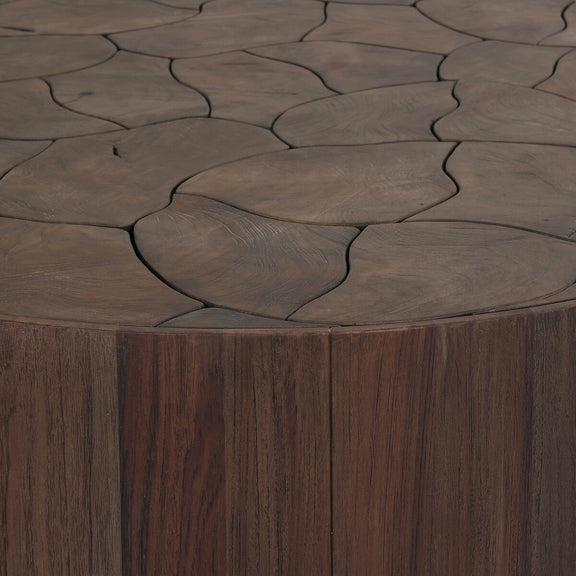 Ridge Outdoor Coffee Table - Stained Saddle Brown-teak Root