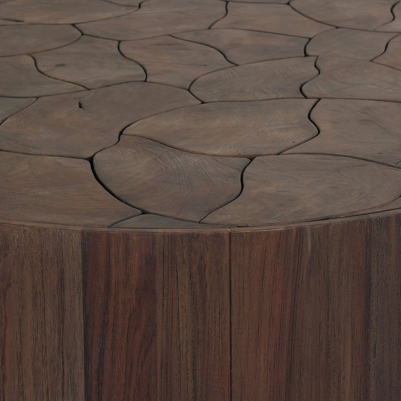 Ridge Outdoor Coffee Table - Stained Saddle Brown-teak Root