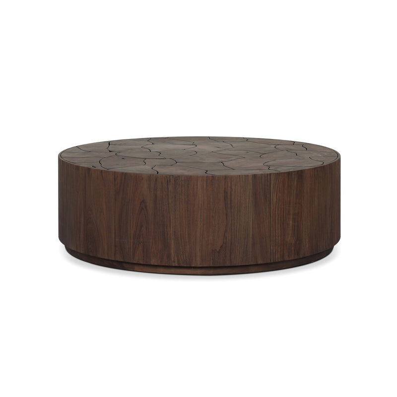 Ridge Outdoor Coffee Table - Stained Saddle Brown-teak Root