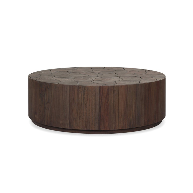 Ridge Outdoor Coffee Table - Stained Saddle Brown-teak Root