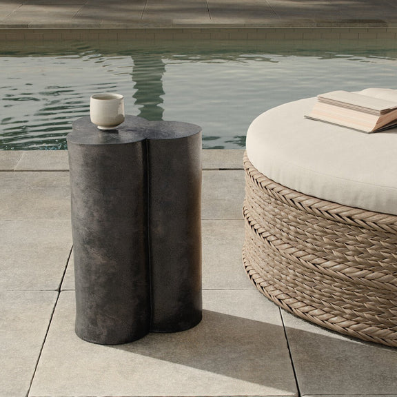 North Outdoor End Table - Distressed Bronze