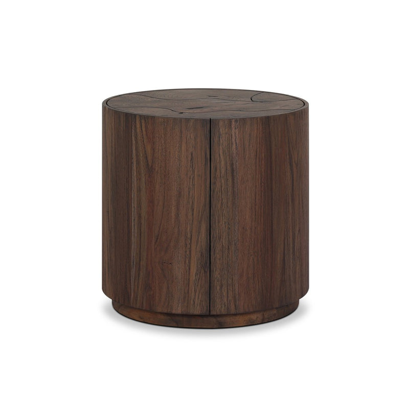 Ridge Outdoor End Table - Stained Saddle Brown-teak Root
