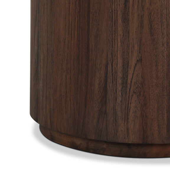 Ridge Outdoor End Table - Stained Saddle Brown-teak Root