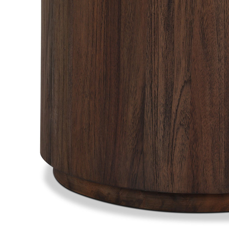 Ridge Outdoor End Table - Stained Saddle Brown-teak Root