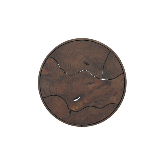 Ridge Outdoor End Table - Stained Saddle Brown-teak Root