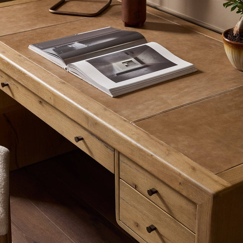 Nico Desk - Aged Natural Oak Veneer