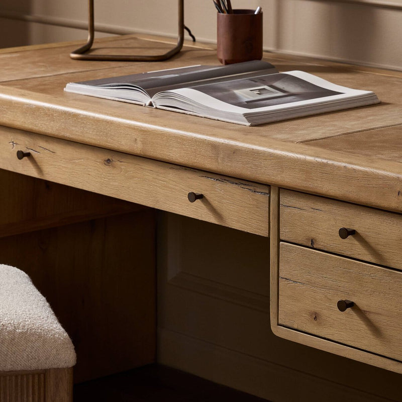 Nico Desk - Aged Natural Oak Veneer