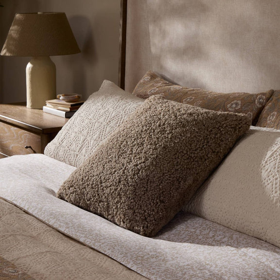 Toby Pillow - Taupe Shearling