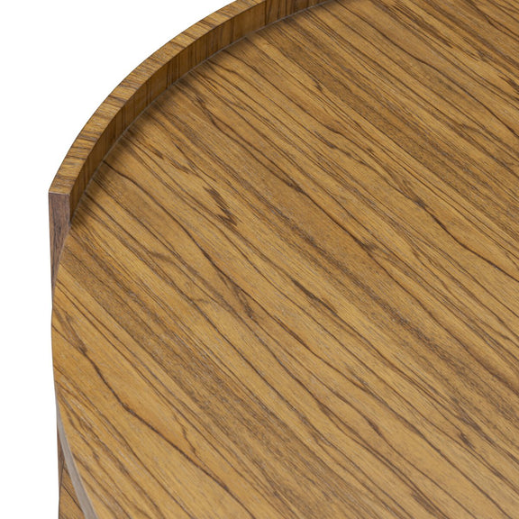 Damari Round Coffee Table - Medium Brown Limba