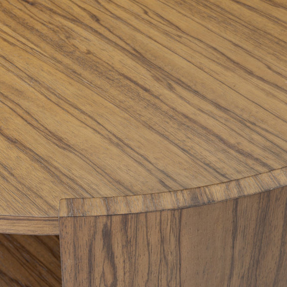 Damari Round Coffee Table - Medium Brown Limba