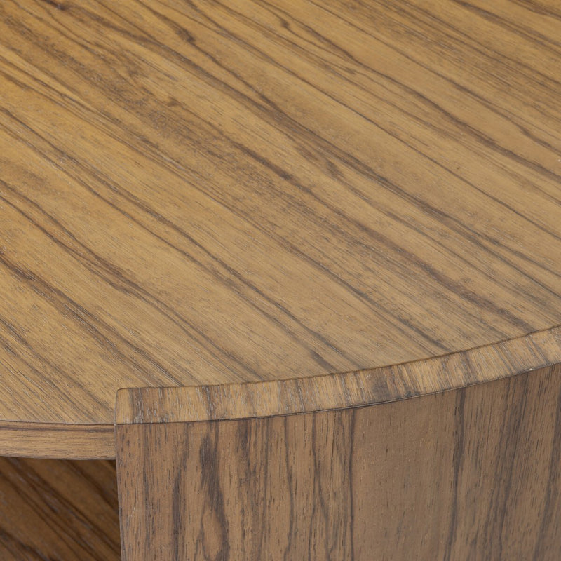 Damari Round Coffee Table - Medium Brown Limba