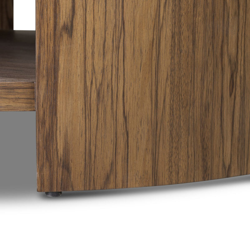 Damari Round Coffee Table - Medium Brown Limba