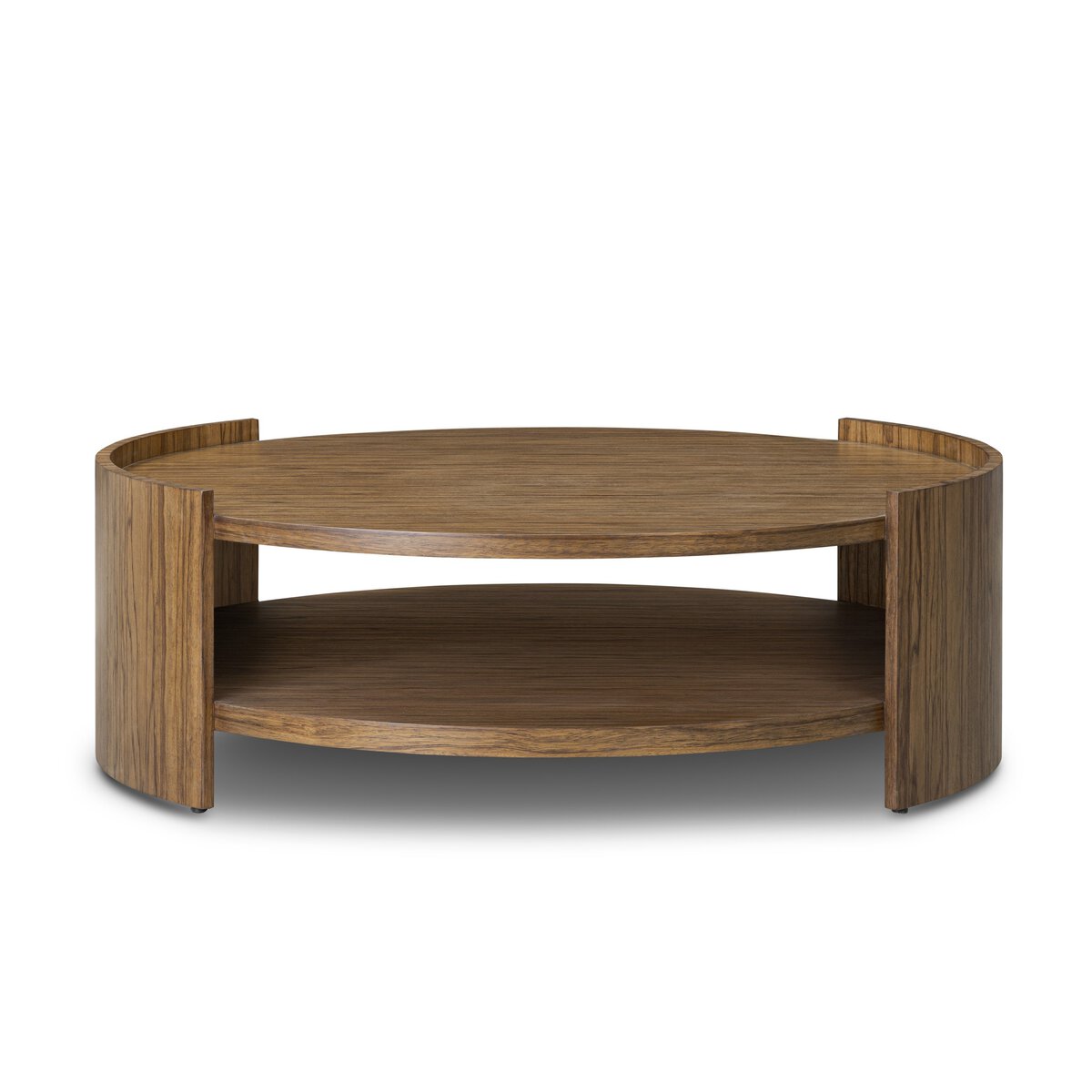 Damari Round Coffee Table - Medium Brown Limba