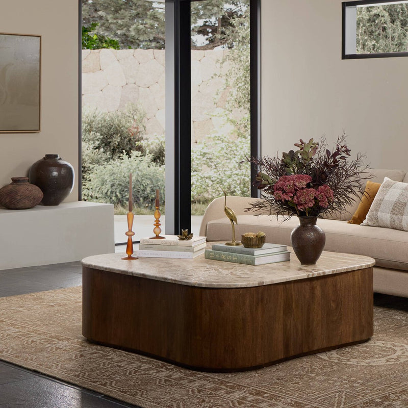 Kamina Coffee Table - Fossil Marble