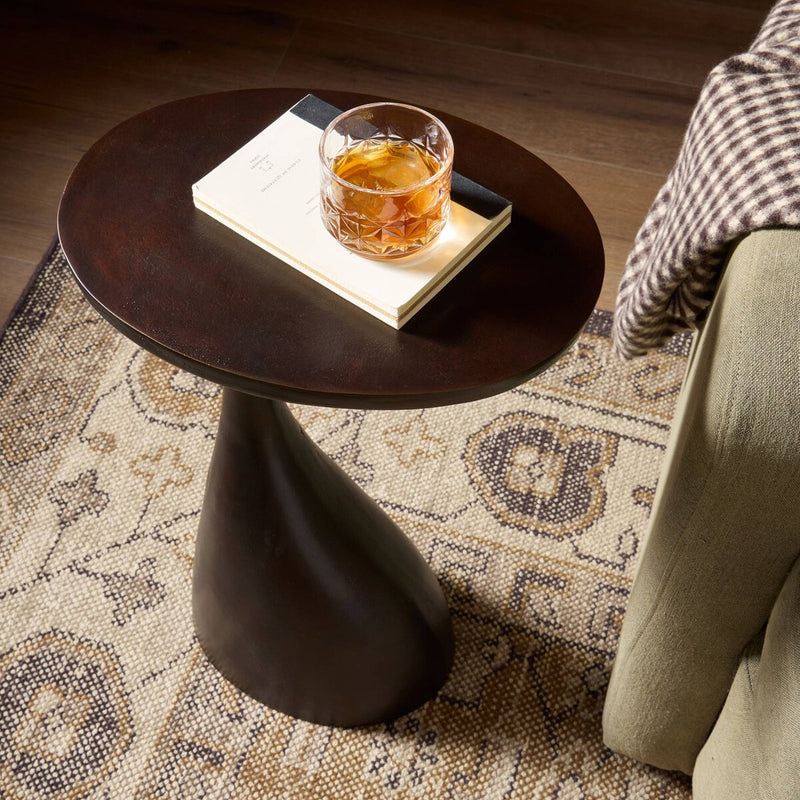Tross End Table - Antique Rust
