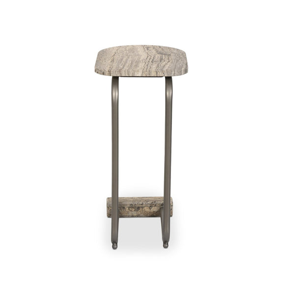 Pixie End Table - Grey Stripe Travertine
