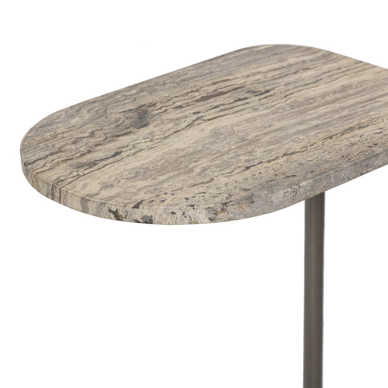 Pixie End Table - Grey Stripe Travertine