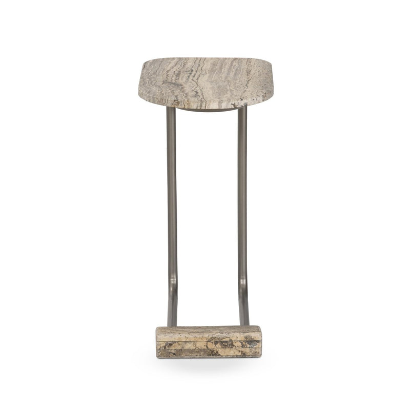 Pixie End Table - Grey Stripe Travertine