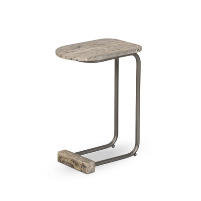 Pixie End Table - Grey Stripe Travertine