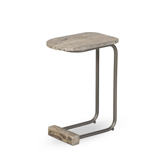 Pixie End Table - Grey Stripe Travertine