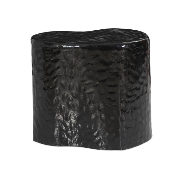 Dulcie End Table - Glossy Black Cast Aluminum