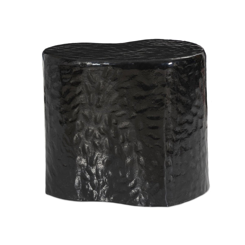 Dulcie End Table - Glossy Black Cast Aluminum