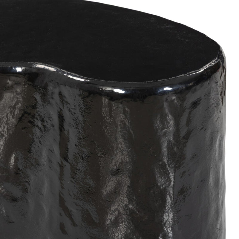 Dulcie End Table - Glossy Black Cast Aluminum