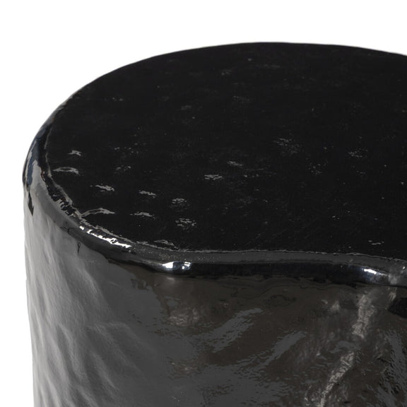 Dulcie End Table - Glossy Black Cast Aluminum